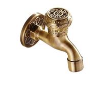 Wall Mount Antique Dragon Carved Brass Retro Small Tap Decorative Outdoor Garden Faucet Washing Machine Mop WC Taps(ET001)