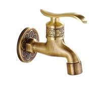 Wall Mount Antique Dragon Carved Brass Retro Small Tap Decorative Outdoor Garden Faucet Washing Machine Mop WC Taps(CT001)