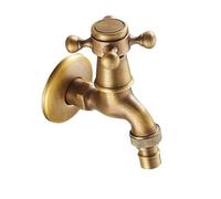 Wall Mount Antique Dragon Carved Brass Retro Small Tap Decorative Outdoor Garden Faucet Washing Machine Mop WC Taps(AX001)