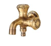 Wall Mount Antique Dragon Carved Brass Retro Small Tap Decorative Outdoor Garden Faucet Washing Machine Mop WC Taps(MS001)