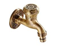 Wall Mount Antique Dragon Carved Brass Retro Small Tap Decorative Outdoor Garden Faucet Washing Machine Mop WC Taps(EX001)