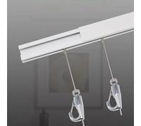 Wall Mount Art Hanging System with Wire and Hooks, Picture Hanging Track for Various Walls, Easy Install No Nails Required