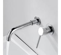 Wall Mount Bathroom Faucet,Brass, Mounted,360 Swivel Spout Sink,Single Handle,Mixed Hot and Cold Water,Black