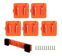 Wall Mount Battery Rack for Black and Decker 20V LBXR20 LB20, Heavy Duty Plastic Tool Holder Organizer for Home Workshop Garage Storage, Yellow(5PCS)