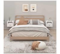 Wall mount bedside cabinet High Gloss White 50x36x40cm Engineered Wood Floating