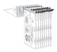 VEVOR Wall Mount Blueprint Storage Rack - Holds up to 1200 Blueprints, Hanging Blueprint Holder with 12 Pivot Brackets, for 24", 30", 36", or 42" Clamps(Rack Only Without Clamps)- Heavy Duty(240lbs)
