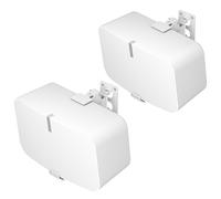 Wall Mount Brackets for Sonos Five & Sonos Play 5 Gen 2 Mount, Adjustable ±16° Tilt & ±15° Swivel, Heavy Duty Metal Material Up to 35 Lbs, With Anti-Scratch Pads, Wall Fixings Included, 1 Pair White