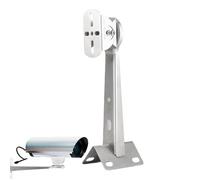 Wall Mount Camera Bracket - Rotating Base, Clamp | Broad Device Adaptability Stainless Steel Arm Plus Ceiling Adapter for Outdoor Housing System, IP Cam Fixed Install, Garage, Gate Use