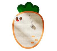 Wall Mount Cat Scratcher, Carrot Shaped Sisal Scratching Board, Stable Scratch Pad with Ball for Indoor Cats, Sofa Protection, 25.59x16.93x0.16 inches
