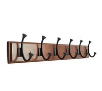 Wall Mount Coat Rack Hooks Natural Bamboo Vintage for Clothes Entryway Foyer Storage, 5 Hooks