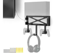 Wall Mount Compatible for PS4,Metal Wall Mount Compatible for PS4 Original (Old Model), Mount on The Wall or on The Back of The TV,with 2 Controller Holder & Headphone Hanger