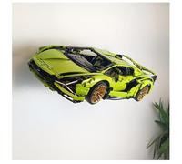 Wall mount compatible with Lego Technic Lamborghini Sian 42115 | Display your model securely | Heavy Duty stainless steel | Car NOT included