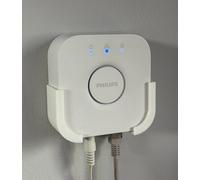 Wall Mount Compatible With Philips Hue Bridge - White Plastic Bracket for Clean and Secure Installation -Space-Saving, Neat & Tidy Cable Management