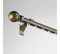 Wall Mount Curtain Rail, Silent Roman Rod for Windows, Heavy Duty Curtain Track System with Aluminum Bracket, for Room Divider Living Room Bedroom Hospital(Dark Gold,2.8m/9.19ft)