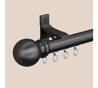 Wall Mount Curtain Rail Track System Single Curtain Rod With Mute Rollers Easy To Install For Bedroom/Office/Living Room/Hotel/Restaurant(Black,5.3m/17.4ft)