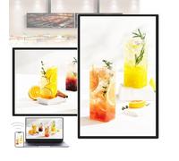 Wall Mount Digital Signage Display with Multi-Touch Screen, HD-MI/USB/WiFi Connectivity, Time Switch for Commercial Advertising in Landscape or Portrait Orientation