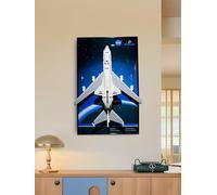 Wall-Mount Display Frame for LEGO 10360 Space Shuttle Transporter, Acrylic Wall Showcase, Storage and Decorative Background Board for Building Blocks, No Model