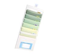 Wall Mount Document Organiser 6 Pocket File, Gradient Green | Expandable Letter Size Document Organiser for School, High Capacity File Storage Case for Home School