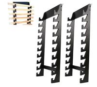 Wall Mount Drum Stick Display Holder, Black Acrylic Drumstick/Lightsaber Organizer Display Shelf with Screws, 10 Tiers Drumstick Stand for Wall/Music Store/Drum Room Decor