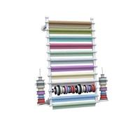 Wall Mount Fabric Roll Sto Rack nizer for Vinyl Leather Wallpaper & TableclothsSpaceSaving Display Solut (White 100x120cm)