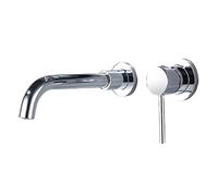 Wall Mount Faucet Bathroom Sink, Solid Brass Faucets, 360 Degree Rotating Nozzle, 2-Hole Single Handle Sink Black,