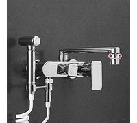 wall mount faucet kitchen faucet with sprayer Black all copper, spray gun,faucets for kitchen sinks two spout two handle, rotating tap-chrome