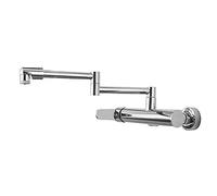 Wall Mount faucets, Folding Chrome-Plated Copper, for Kitchen Laundry Sink, rotatable hot and Cold, Commercial-Chrome Dual Mode