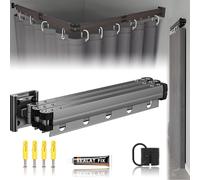 Wall Mount Folding Shower Curtain Rod, 57 Inches (4-Fold), Adjustable Diamond Shaped Corner Shower Curtain Rod 90 Degrees, No Drill, Space Saver, Bathroom Bathtub, Clothing Store, Dressing Rooms