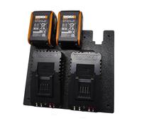 Wall Mount for 2 Chargers - Compatible with Worx WA3880 - Holder for 20V Powershare Batteries - Sturdy 3D Printing Bracket - Workshop Organize