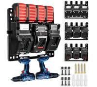 Wall Mount for Bosch Batteries & Chargers, 3-in-1 Battery Holder | For 4 batteries + 3 chargers + 2 drills, made of high-strength steel. Easier storage