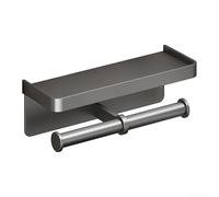 Wall Mount for Kitchen Roll with Shelf Black Robust Aluminium Alloy Space Saving Storage Space for Kitchen Bathroom Easy to Clean Mat Surface Quick Assembly