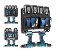 Wall Mount for Makita, Battery Holder for Makita 4 Battery Holder, 14.4 V/18 V, Applicable to Makita Wall Mount (GJ-P-L-01)