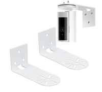 Wall Mount for Ring Indoor Cam, Metal Camera Ceiling Bracket with Adhesive or Screw Mounting, Security Holder for Indoor Outdoor Use, 2 Pack, White