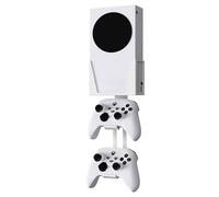 Wall Mount for Xbox Series S - All Metal Space-Saving Bracket with Detachable Controller & Headphone Holder Accessories for Series S, Ventilated Heat Dissipation Design and Easy Installation, White