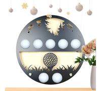 Wall Mount Golf Ball Display - Iron Collection Holder Case | Stylish Golf Rack with Grid Slots for Souvenirs Storage, Marker Organization,