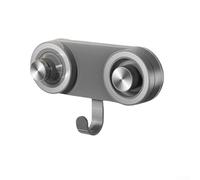 Wall-Mount Hair Dryer Holder with Strong Suction Cup and Magnetic Base, 17x11x6 cm, Space-Saving Bathroom Organizer, No-Drill Installation, for Small Bathrooms and Compact Spaces(Gray-)