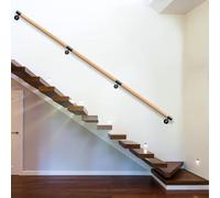 Wall Mount Hand Rail for Indoor Stair Outdoor Porch Deck Grab Bar Railing - 80cm 1m 120cm 1.5m 180cm 2m 240cm 3m, Wooden Handrail for Stairs Railing(19ft/570cm)