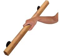 Wall Mount Handrail Grab Bar for Stairs, Solid Wood Nonslip Support Rod with Metal Bracket, 80cm Safety Bar for Corridor and Villa, Enhanced Safety Kit
