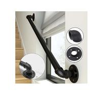 Wall Mount Handrail Stair Railing Handicap Grab Bars 440LBS Load Capacity Non-Slip Grab Bar for Garden,Yard,Garage Interior Or Exterior Stairway Hand Rails,Preto 5ft/150cm
