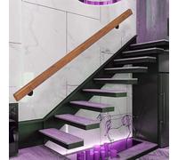 Wall Mount Handrail - Wood Handrails for Stairs, Side Mount Safety Anti-Slip Step Handrail, Indoor Steps Barrier Support Rods, Stairs Corridor Wall Decoration Transitional Han，60Cm/2Ft