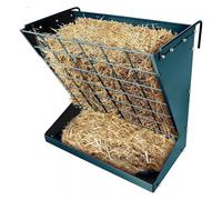 Wall Mount Hay Rack, Heavy-Duty Metal 2 In 1 Hay And Grain Feeder, Livestock Feeder With Adjustable Distance, for Goats, Cattle, Horse(Green)