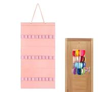 Wall Mount Headband Organizer 30 Elastic Loops Holding Headband Hair Bow | Ribbon Hair Rings Storage Rack Hair Accessory Mounted Organizer Display Women Girls Room Nursery Closet Wall St