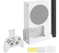 Wall Mount Holder Compatible for Xbox Series S, Wall Mount Stand Kit for XSS System, Wall Shelf Bracket Compatible for Xbox Series S, The XSS Game Console and Accessories on Wall Near or Behind TV