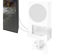 Wall Mount Holder Compatible for Xbox Series S,Wall Shelf Bracket Compatible for XSS,Metal Vertical Hanging Near or Behind TV Left/Right,Wall Mount Kit with Detachable Controller Holder