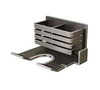 Wall Mount Holder, Punch Free Styling Rack, Space Saving Bathroom Storage Organizer, Aluminum Alloy Beauty Tool Stand, Vanity Accessory with Cord Slot, Blow Dryer Hanger for Home Hotel