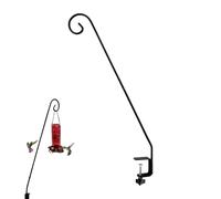 Wall Mount Hook - Bird Feeder Pole for Deck Railing, 32-Inch Long Suet Baskets Brackets, Heavy Duty Extended Reach Wall Mounted Deck Hook | for Outdoor Flower Pot Lanterns Hummingbird Station