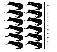 Wall Mount Hook for Speed Champions Cars 8 Wide - Secure Display Bracket Kit for Brick Car Models - Vertical Stand for Collection Showcase Black ABS 12 Piece Set(Black 12 pcs)