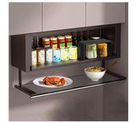 Wall Mount Kitchen Storage Cabinet Floating Shelves Spice Rack Utensil Organizer, Sturdy Steel Medicine Cabinet for Space Saving Organization