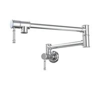 Wall Mount Kitchen Tap Cold Water Folding Swivel Kitchen Sink Wall Mounted Taps Brass-Chrome Plated