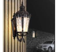 Wall Mount Lamp, Creativity Technology Glass Outdoor Wall Lamp European Retro Aluminum Victoria Antique Waterproof Wall Light E27 Decoration Illumination Wall Bedside Re